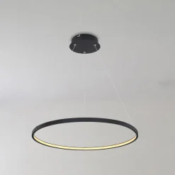 Globo LED-hengelampe Ralph, 1 lyskilde, svart, Ø 60 cm| Led-Innendørs