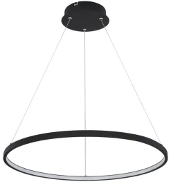 Globo LED-hengelampe Ralph, 1 lyskilde, svart, Ø 60 cm| Led-Innendørs