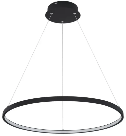 Globo LED-hengelampe Ralph, 1 lyskilde, svart, Ø 60 cm| Led-Innendørs