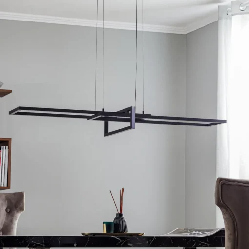 Trio Lighting LED-hengelampe Salinas, 3 000 K, matt svart New