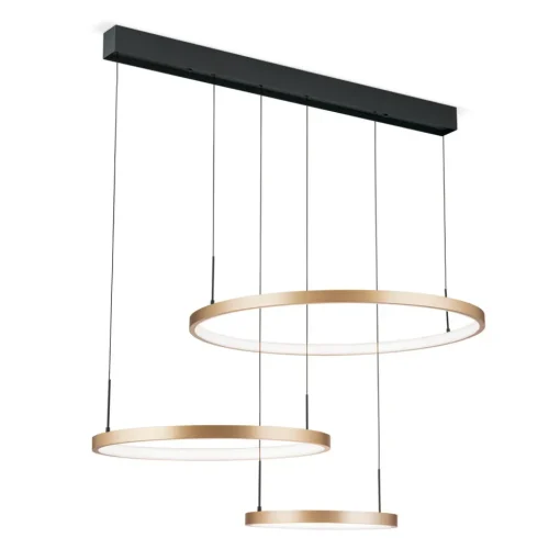 ORION LED-hengelampe Sphere, 3 lyskilder, svart/gull Best