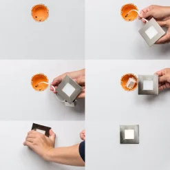 Heitronic LED-innfellingslampe for innfelte bokser, sølv| Downlights