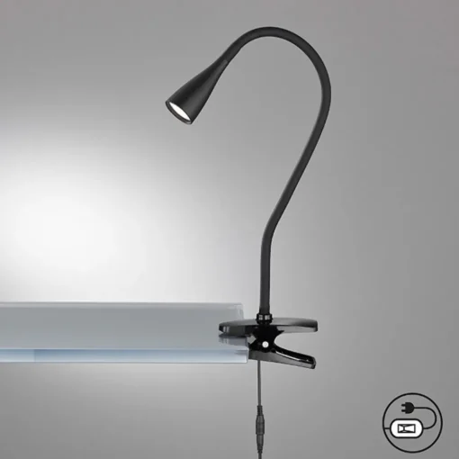 FH Lighting LED-klemmelampe Nox, svart