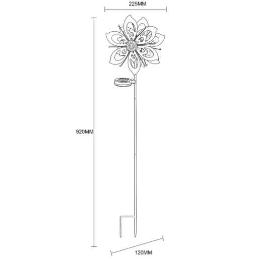 Globo LED-lampe med jordspyd 36571, blomst, vindklokke, metall Best