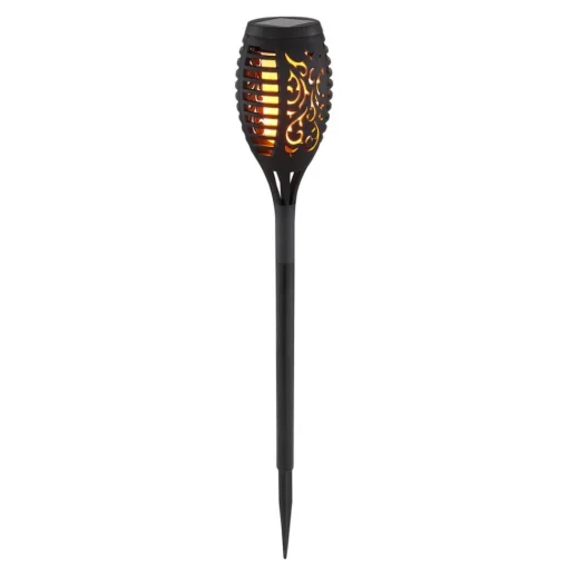 Globo LED-lampe med jordspyd 33536-3, fakkel, svart, sett med 3 stk| Dekorasjonsbelysning|Solcellelamper