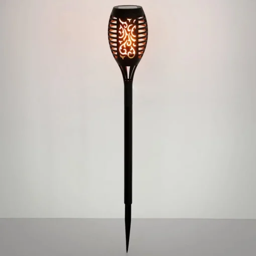 Globo LED-lampe med jordspyd 33536-3, fakkel, svart, sett med 3 stk| Dekorasjonsbelysning|Solcellelamper