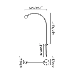 FARO BARCELONA LED-lampe med jordspyd Cuca, svart, stål/glass, høyde 65 cm| Utespotter