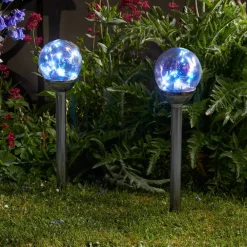 SMART GARDEN LED-lampe med jordspyd Firefly Opal, sett med 4, IP44| Solcellelamper