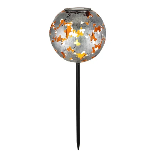 Globo LED-lampe med jordspyd 36748S, globus, sølv, metall| Solcellelamper