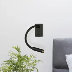 ACB ILUMINACIÓN LED-leselampe Cio, bryter, flexarm, 930, svart Sale
