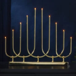 STAR TRADING LED-lysestake Novum, 10 lyskilder, messing New