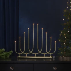 STAR TRADING LED-lysestake Novum, 10 lyskilder, messing New