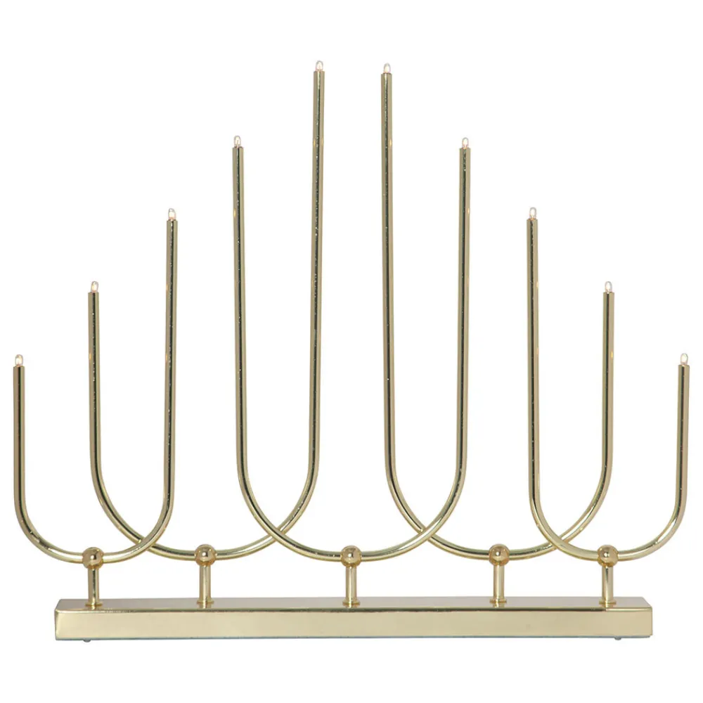 STAR TRADING LED-lysestake Novum, 10 lyskilder, messing New