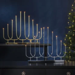 STAR TRADING LED-lysestake Novum, 10 lyskilder, messing New