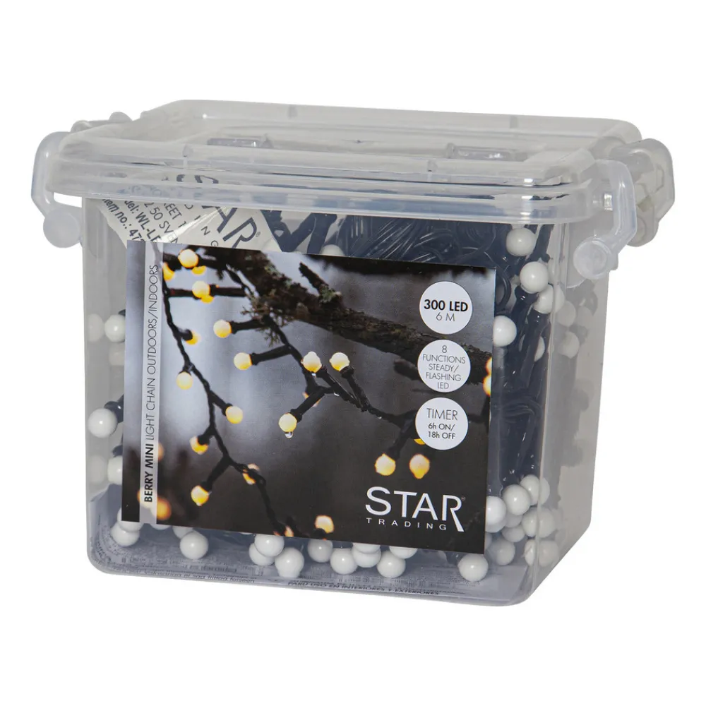 STAR TRADING LED-lyslenke Berry Mini med timerfunksjon hvit Hot