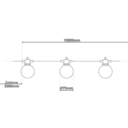 Näve LED-lyslenke CADENA, 2.500 K, svart, 10 lyskilder, 10 m| Dekorasjonsbelysning|Solcellelamper