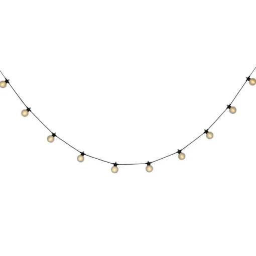Näve LED-lyslenke CADENA, 2.500 K, svart, 10 lyskilder, 10 m| Dekorasjonsbelysning|Solcellelamper