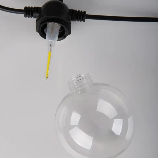 Näve LED-lyslenke CADENA, 2.500 K, svart, 10 lyskilder, 10 m| Dekorasjonsbelysning|Solcellelamper