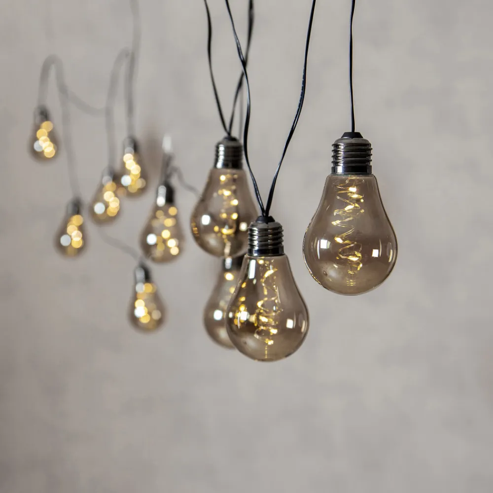 STAR TRADING LED-lyslenke Glow, ti lyskilder, røykgrå Outlet