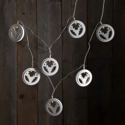 STAR TRADING LED-lyslenke Woodworks med 10 hjortehoder| Dekorasjonsbelysning