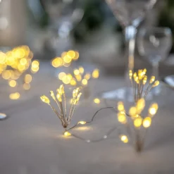 STAR TRADING LED-lyslenker Dew Drop Flower, sølv, 140 cm, batteri Online