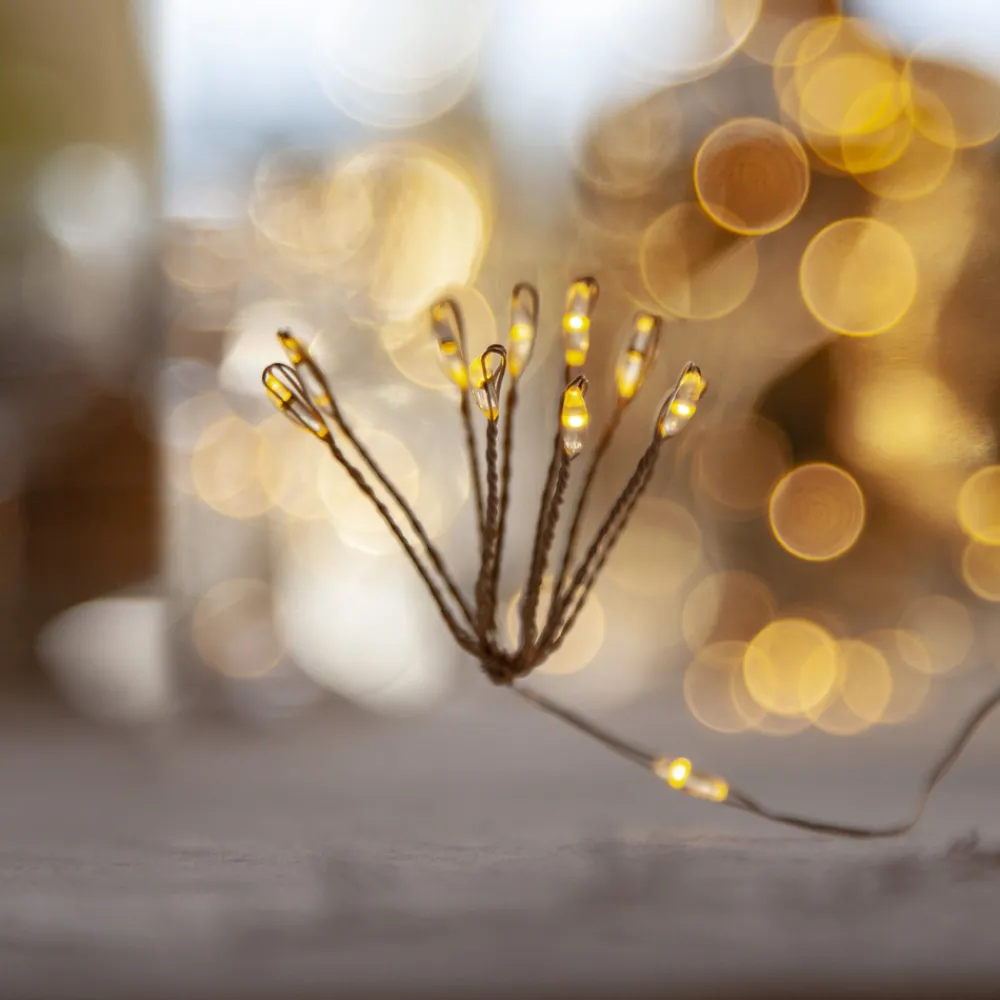 STAR TRADING LED-lyslenker Dew Drop Flower, sølv, 140 cm, batteri Online