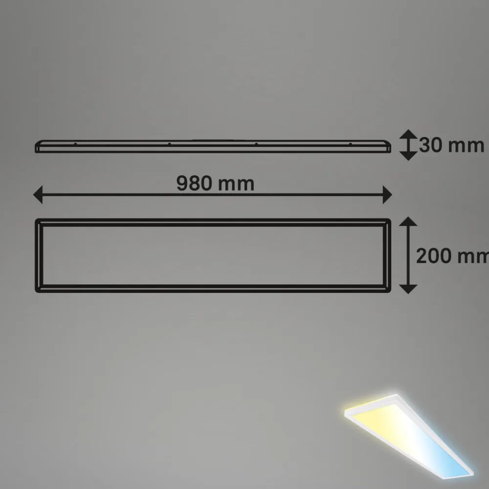 Briloner LED-panel Tava CCT, hvit, 98 x 20 cm, bakgrunnsbelysning, plast Best