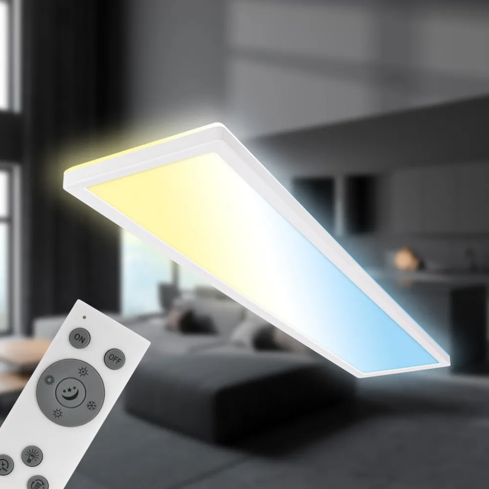 Briloner LED-panel Tava CCT, hvit, 98 x 20 cm, bakgrunnsbelysning, plast Best