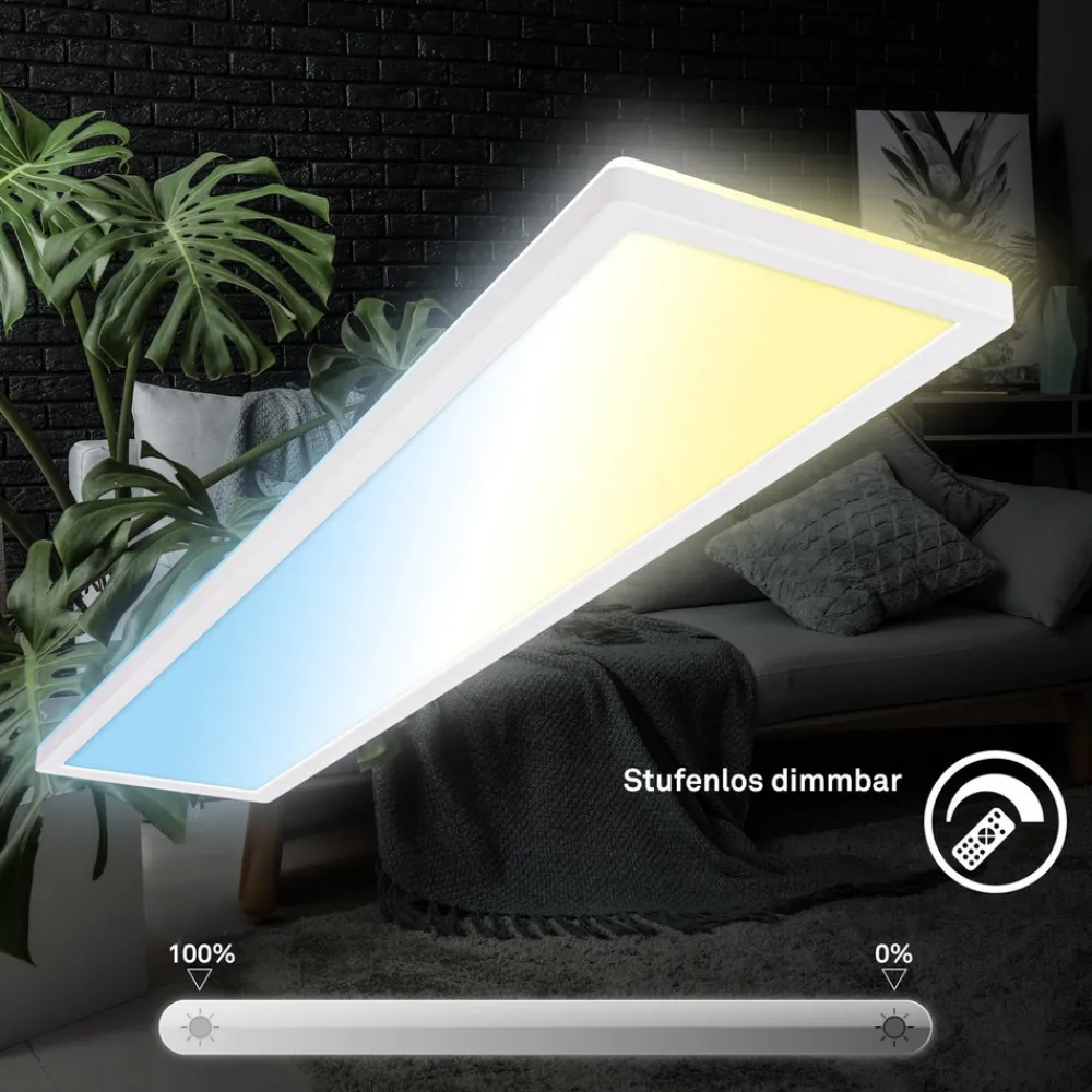 Briloner LED-panel Tava CCT, hvit, 98 x 20 cm, bakgrunnsbelysning, plast Best