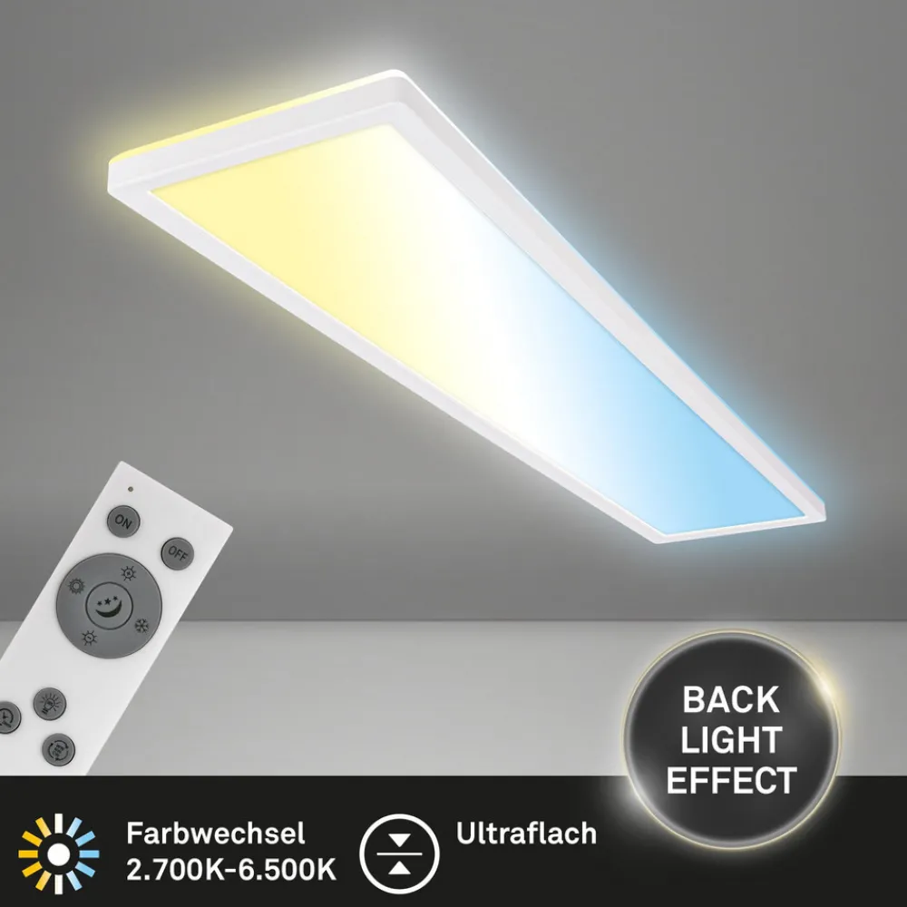 Briloner LED-panel Tava CCT, hvit, 98 x 20 cm, bakgrunnsbelysning, plast Best