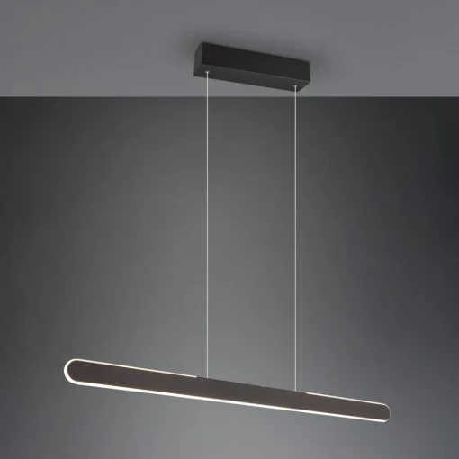 Trio Lighting LED-pendellampe Helios, svart, høydejusterbar, dimbar CCT| Pendellamper