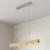 Lucande LED-pendellampe Karinja i tre med dimmer, natur