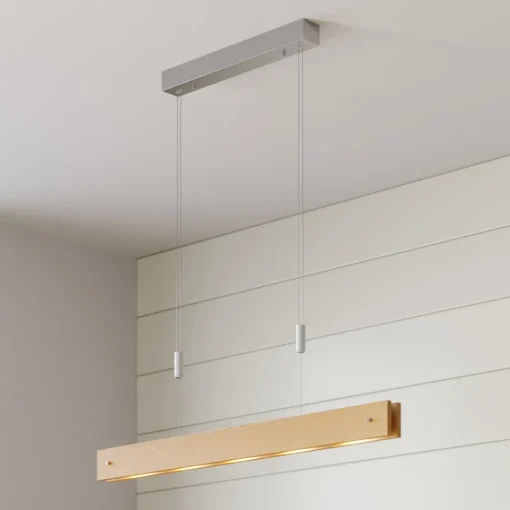 Lucande LED-pendellampe Karinja i tre med dimmer, natur