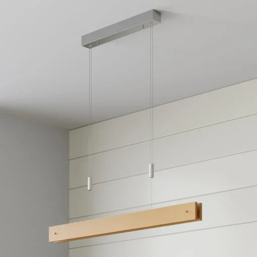 Lucande LED-pendellampe Karinja i tre med dimmer, natur