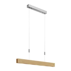 Lucande LED-pendellampe Karinja i tre med dimmer, natur