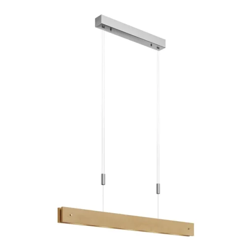 Lucande LED-pendellampe Karinja i tre med dimmer, natur