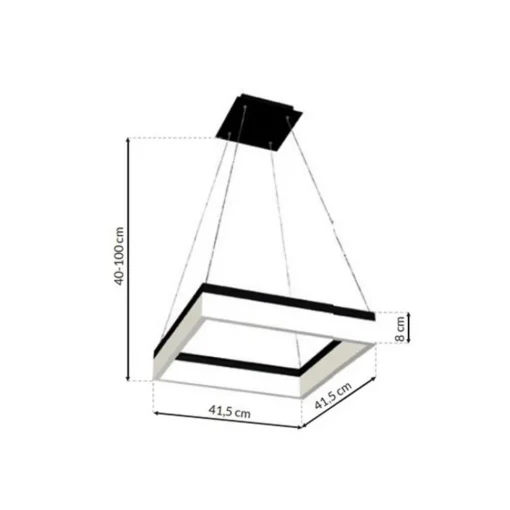 Eko-Light LED-pendellampe Nero, plast, svart, enkeltlys, 32 W| Pendellamper