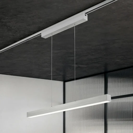 Trio Lighting LED-pendellampe Paros DUOline, bjelke, nikkel Hot