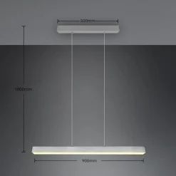 Trio Lighting LED-pendellampe Paros DUOline, bjelke, nikkel Hot