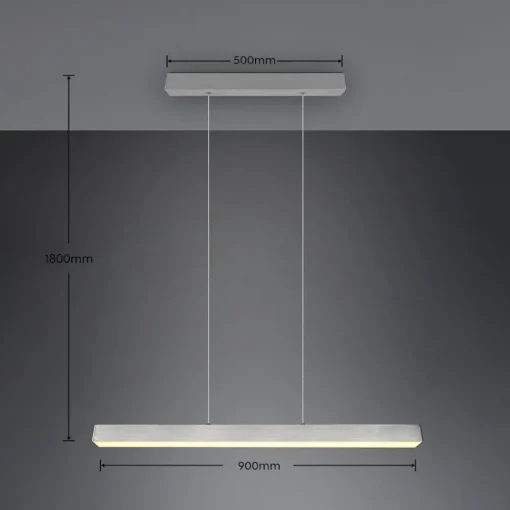 Trio Lighting LED-pendellampe Paros DUOline, bjelke, nikkel Hot