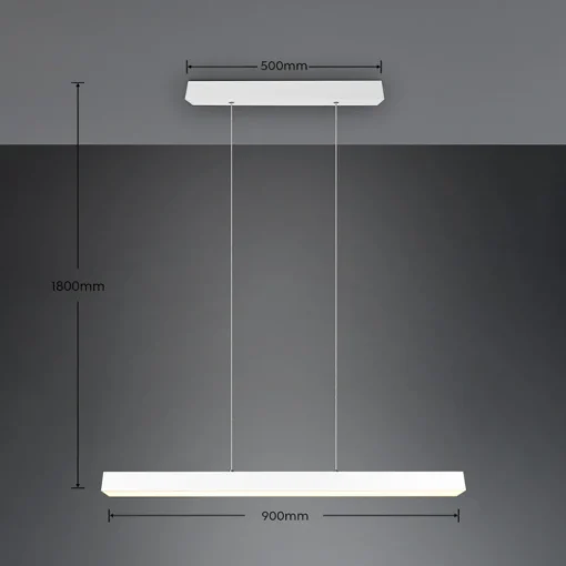Trio Lighting LED-pendellampe Paros DUOline, bjelke, matt hvit Online