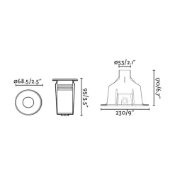 FARO BARCELONA LED-poolbelysning Nok, nikkelfarget, stål, Ø 6,8 cm, IP68| Fontene- Og Undervannsbelysning