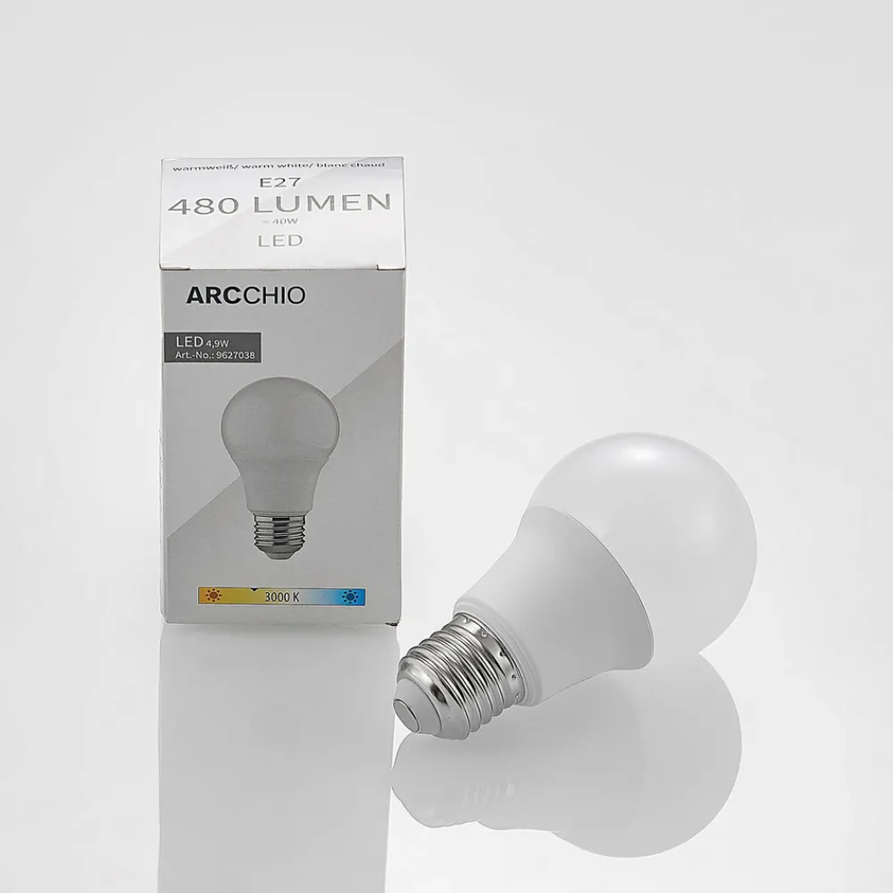 Arcchio LED-pære E27 A60 4,9W 3 000 K opal 3 stk Online