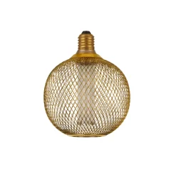 Searchlight LED-pære E27 Mesh 3,4W 3 000 K Ø 12cm gull Discount