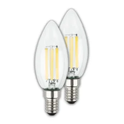 Briloner LED-pære E14 4W klar 3000K 840 lm energiklasse A 2er New