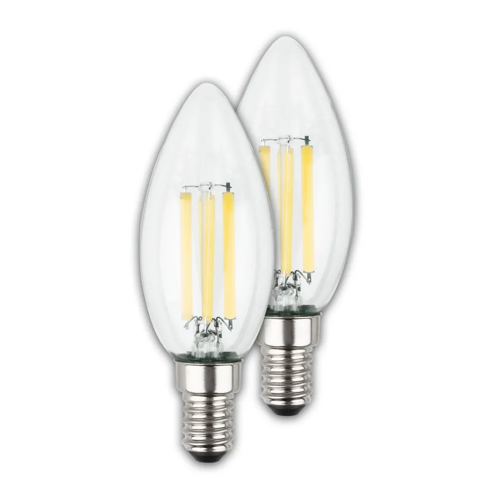 Briloner LED-pære E14 4W klar 3000K 840 lm energiklasse A 2er New