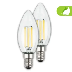Briloner LED-pære E14 4W klar 3000K 840 lm energiklasse A 2er New
