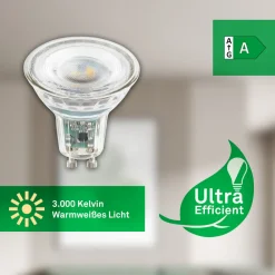Briloner LED-pære Reflektorpære GU10 2,5W klar 3000K energiklasse A 2er Clearance