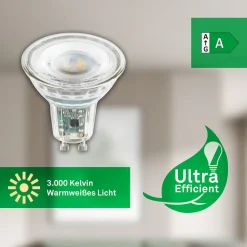 Briloner LED-pære Reflektorpære GU10 4,7W klar 3000K energiklasse A 2er| Gu10 Pærer