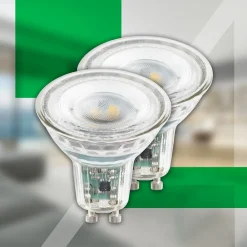 Briloner LED-pære Reflektorpære GU10 4,7W klar 3000K energiklasse A 2er| Gu10 Pærer